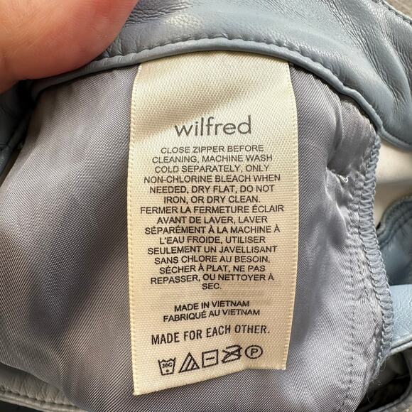 Artizia Wilfred Melina Pant High Waisted Vegan Leather Pants Light Blue 4 - Picture 10 of 16